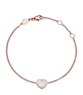 HAPPY HEART WHITE MOP PINK GOLD BRACELET DIAMOND