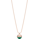 POSSEISSION DIAMOND PINK GOLD MALACHITE NECKLACE