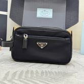 PRADA 25S CLUTCH BAG 22 IN BLACK NYLON SILVER HARDWRE
