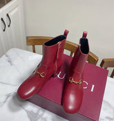GUCCI 26S HORSEBIT BOOTS 40 MM IN RED CALFSKIN