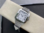 SANTOS DE CARTIE LARGE STEEL CASE WHITE DIAL