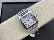 SANTOS DE CARTIE LARGE STEEL CASE WHITE DIAL