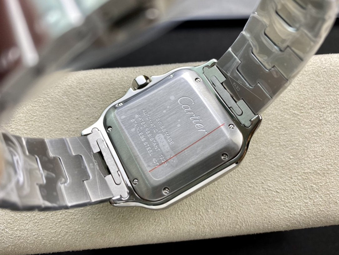 SANTOS DE CARTIE LARGE STEEL CASE WHITE DIAL