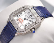 SANTOS LADY 35MM QUARTZ STEEL CASE LEATHER