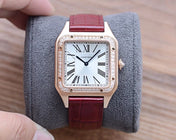 SANTOS DUMONT QUARTZ 33MM ROSE GOLD DIAMOND BEZEL