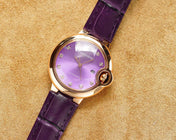 BALLON BLEU 33MM ROSE GOLD CASE PINK DIAL LEATHER STRAP