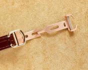 BALLON BLEU 33MM ROSE GOLD CASE PINK DIAL LEATHER STRAP