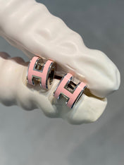 MINI POP H SILVER EARRINGS PINK