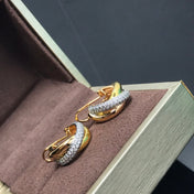 TRINITY PINK GOLD DIAMOND GOLD EARRINGS