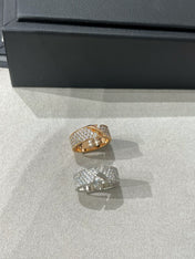 LIENS EVIDENCE PINK GOLD DIAMOND PAVED RING