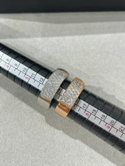 LIENS EVIDENCE PINK GOLD DIAMOND PAVED RING