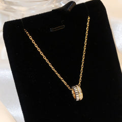 QUATRE DIAMOND PINK GOLD NECKLACE
