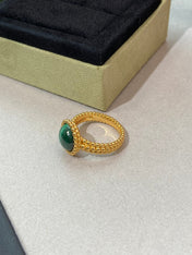 COULEURS MALACHITE PINK GOLD RING
