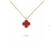 CLOVER MINI PINK GOLD NECKLACE