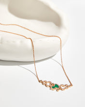 WULU 3 MOTIF DIAMOND PINK GOLD NECKLACE