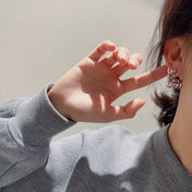 PAVED ANAGRAM SILVER EARRINGS