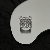 PAVED ANAGRAM SILVER RING