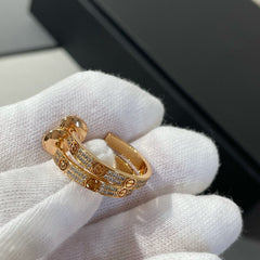 LOVE DIAMOND PINK GOLD HOOP EARRINGS