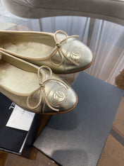 BALLET FLATS LIGHT GOLD LAMBSKIN