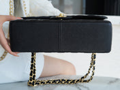 FLAP BAG JUMBO 30CM GOLD HARDWARE BLACK CAVIAR