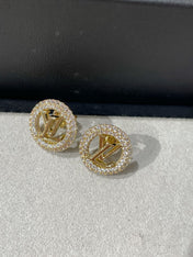 LV BY NIGHT DIAMOND PAVED STUD EARRINGS