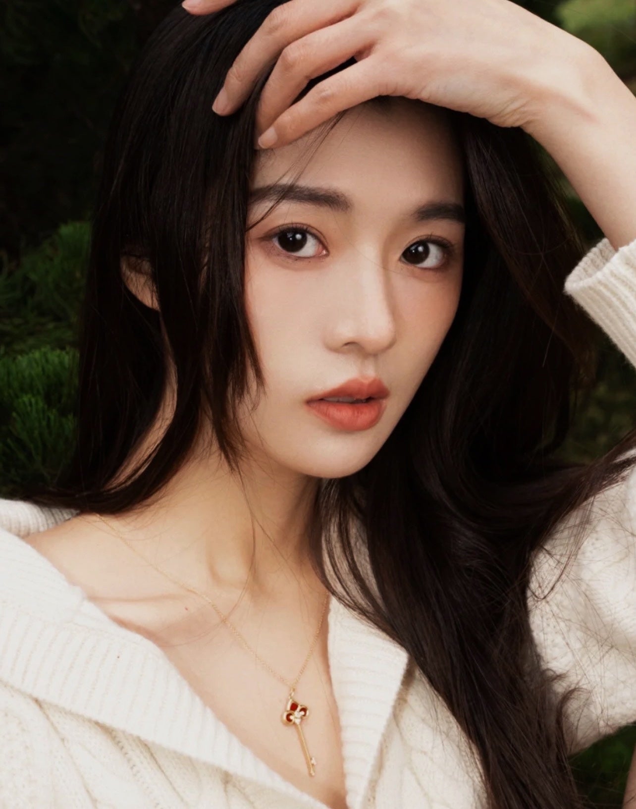 FLEUR DE LIS PINK GOLD DIAMOND CARNELIAN NECKLACE