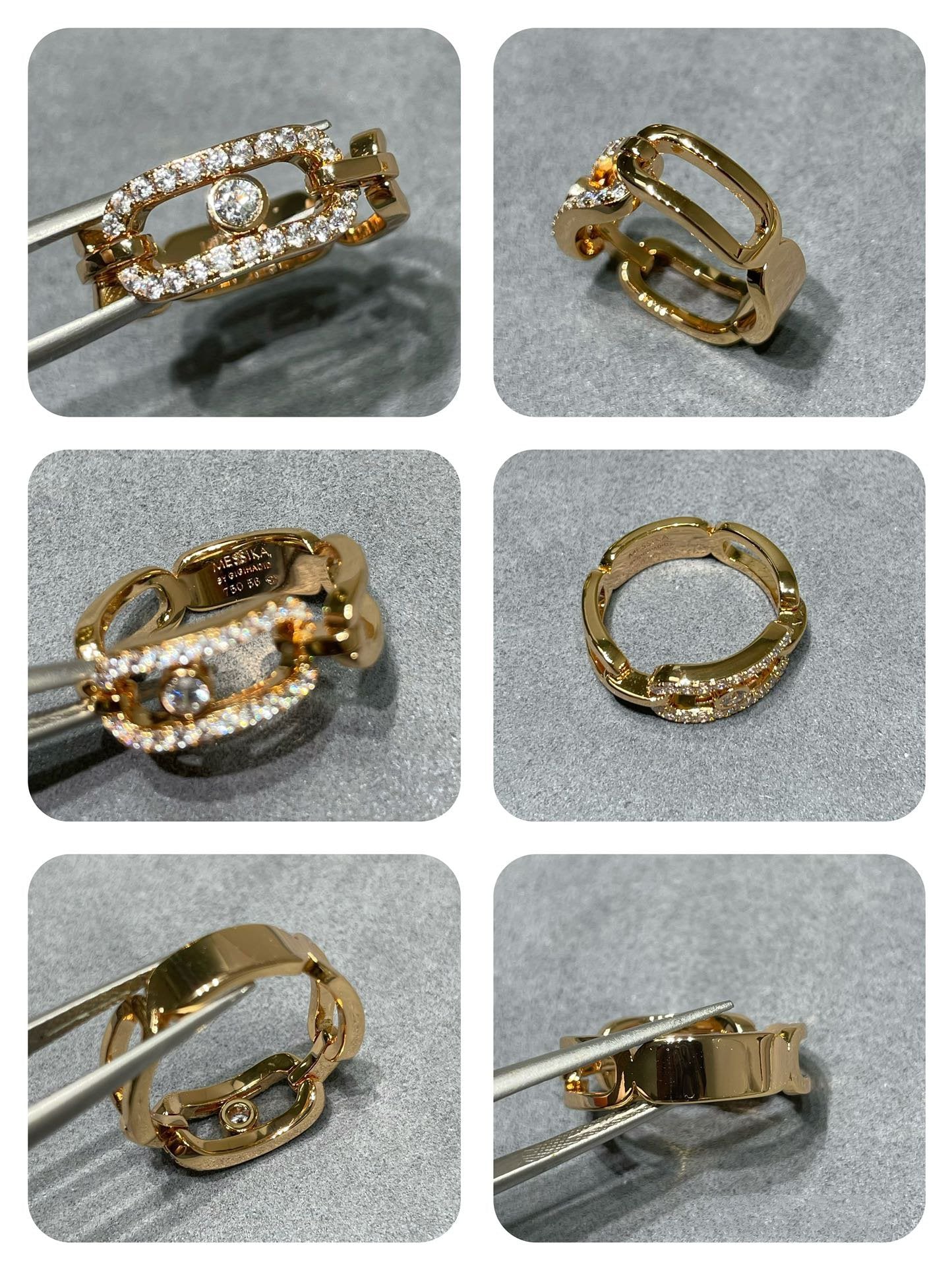 MOVE LINK DIAMOND PAVED RING