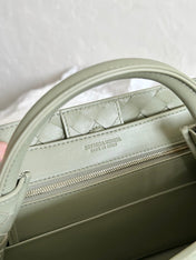 BV SMALL ANDIAMO 25CM LIGHT GREEN LAMBSKIN