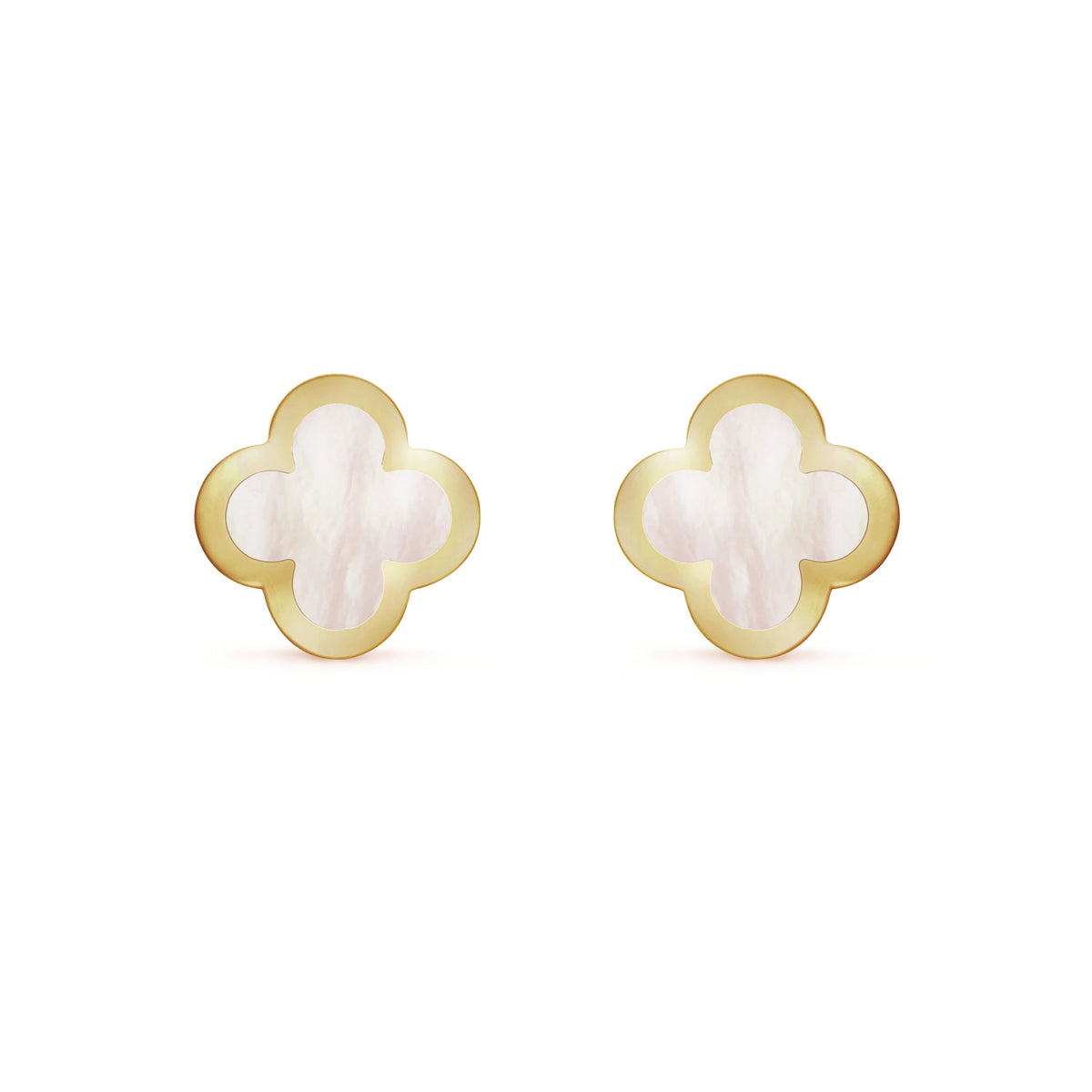 PURE CLOVER MOP PINK GOLD EARRINGS