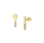 ICE CUBE GOLD DIAMONDS EARRINGS