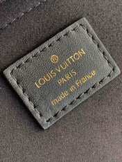 LOCKY BB 21 IN BROWN MONOGRAM CANVAS AND BLACK CALFSKIN GOLD BUCKLE