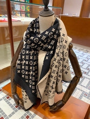 LV SCARF 200 CM IN WOOL MIX SILK 737209