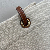CANVAS TOTE 43 WHITE/NAVY BLUE DENIM