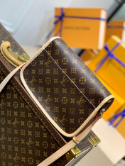 DIANE 27 IN BROWN MONOGRAM COATED CANVAS AND CALFSKIN