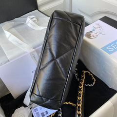 CC MEDIUM 26 FLAP BAG IN BLACK LAMBSKIN