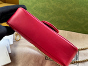 GG MARMONT MINI 16 BAG IN RED PINK CALFSKIN