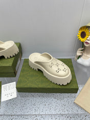 GG PLATFORM PERFORATED G 55 SANDAL CREAM IP FOAM