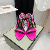 TOM FORD 26S GOLD BUCKLE HEELS 105 MM IN PINK LAMBSKIN