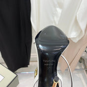 TOM FORD 26S GOLD BUCKLE HEELS 105 MM IN WHITE LAMBSKIN