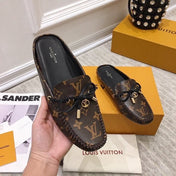 LV WOMEN'S EASY MULE IN CHOCOLATE BROWN MONOGRAM CALFSKIN