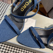 NAVY BLUE PADLOCK 105 DENIM SANDALS
