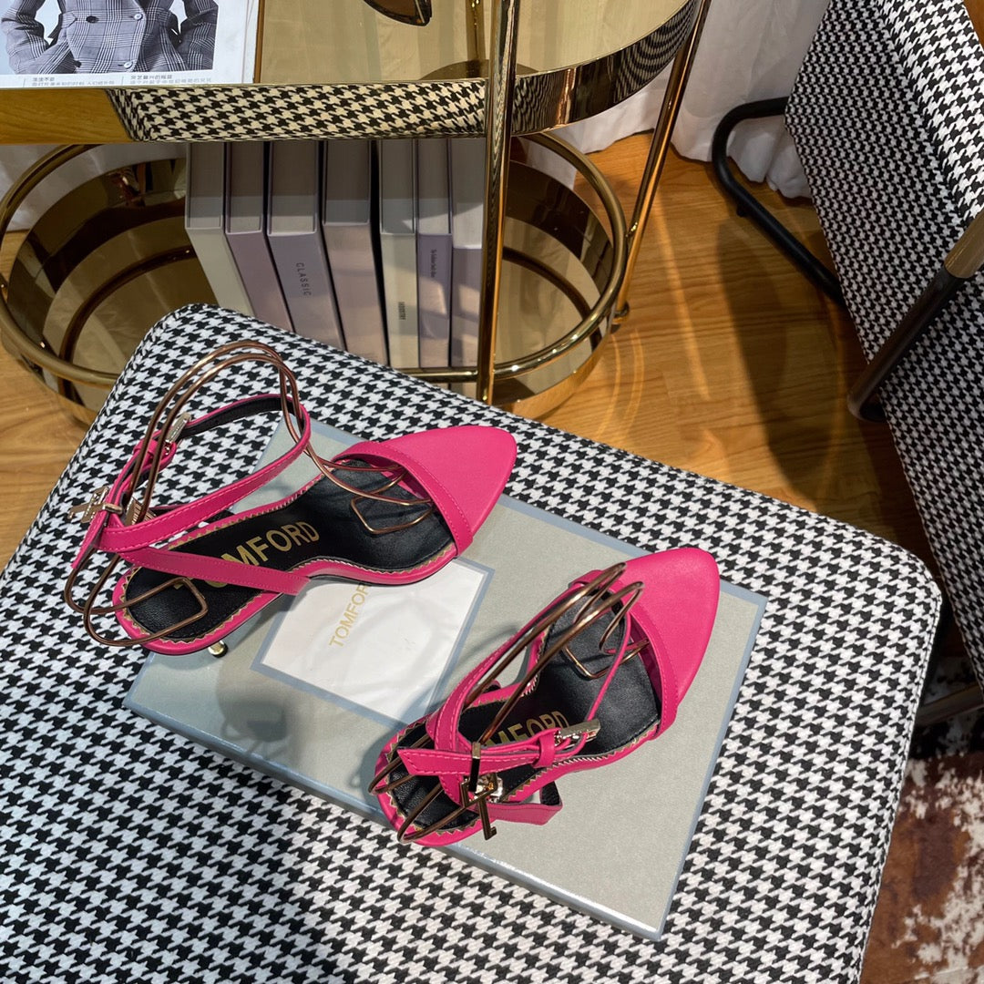 PUNCH PINK PADLOCK 105 LEATHER SANDALS