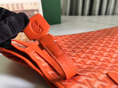 CHIEN GRIS BAG 33 IN ORANGE GOYARDINE CANVAS AND CALFSKIN TRIM
