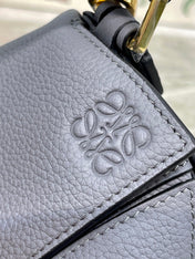 LOE MINI 18 PUZZLE BAG IN GREY CALFSKIN