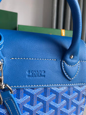 ALPIN MINI BACKPACK 21 IN SAPPHIRE BLUE LAMBSKIN AND GOYARDINE CANVAS