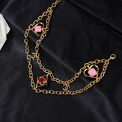 CHANEL 25S CHAIN BELT IN GOLD METALLIC STONE-EMBELLISHED 612631
