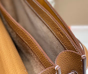KELLY DEPECHES 34 BRIEFCASE IN GOLD TOGO CALFSKIN SILVER HARDWARE