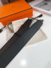 HM CONSTANCE BELT BUCKLE & REVERSIBLE CHOCOLATE BROWN AND BLACK LEATHER STRAP 38MM