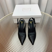 BALMAIN 25S SLINGBACK SHOES 95MM IN BLACK FULL CALFSKIN