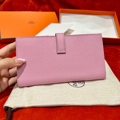 HM BEARN WALLET 17.5 PINK EPSOM SILVER HARDWARE